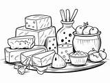 Cute Cheese Coloring For Kids  Page sketch template