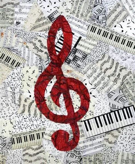 Paper music note collage | Music canvas, Treble clef, Music wallpaper