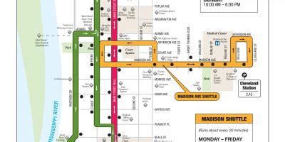 Memphis bus map - Map of Memphis bus (Tennessee - USA)