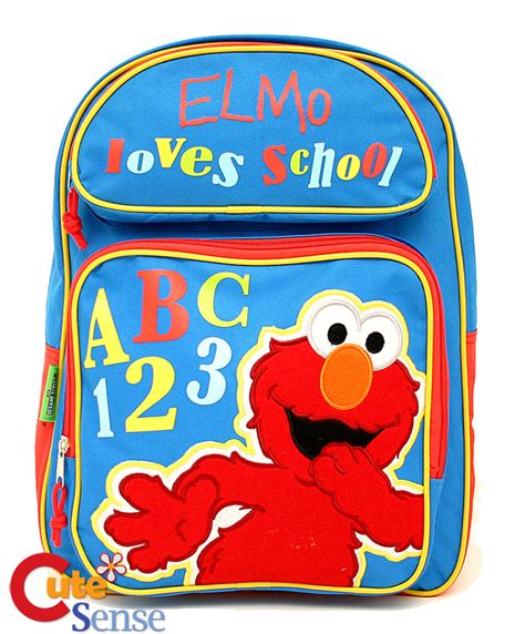 Sesame Street Elmo School Backpack 16" Large Book Bag ABC | eBay