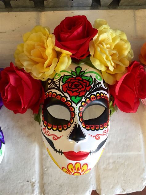 Day of the dead mask with flowers, dia de los muertos, sugar skull - My Sugar Skulls