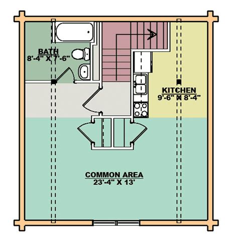 Live-In Garage Log Home Plan by Lincoln Logs International