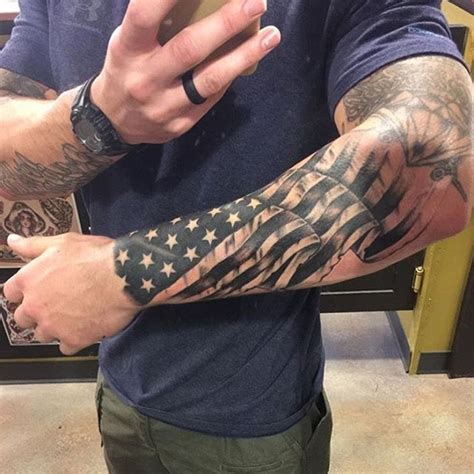 Pin by Candie Knapp on David’s tattoo | American flag sleeve tattoo, American flag tattoo, Flag ...