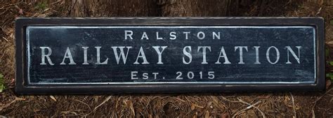 Custom Railway Station Wood Sign with Frame - Handmade Personalized Wooden Train Decor (With ...