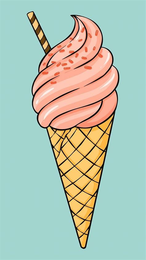 Vector vintage ice cream dull colorful cartoon illustration | free ...