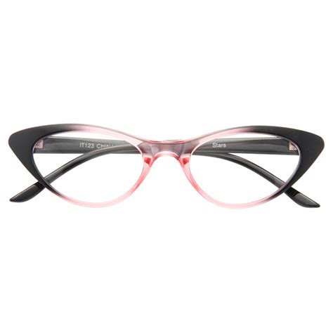 Clear Cat Eye Glasses - Emma Gradient Frame Cat Eye Clear Glasses ...