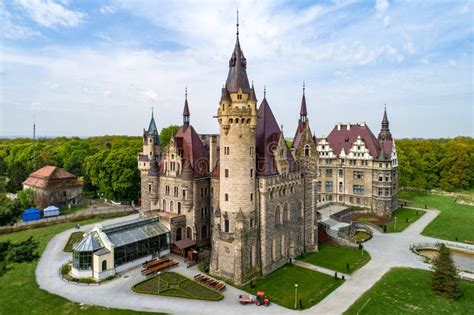 Fabulous Castle in Moszna Near Opole, Silesia, Poland Stock Photo ...