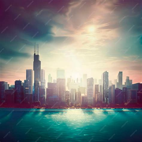 Premium AI Image | Chicago skyline Digital Art