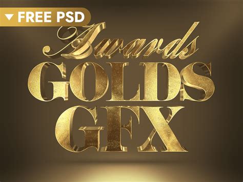 3D Gold Text Effect by Hyperpix on Dribbble