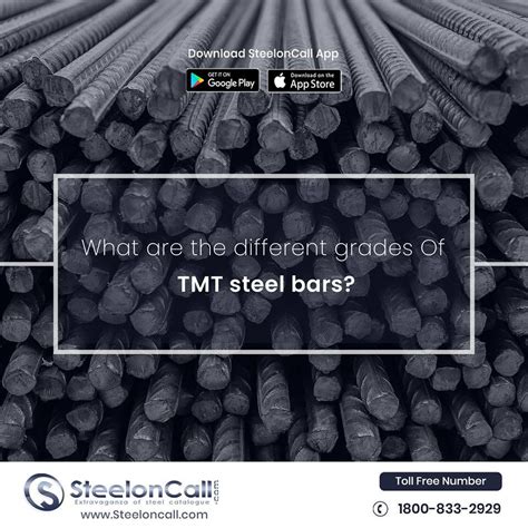 What are the different grades Of TMT steel bars? https://steeloncall ...