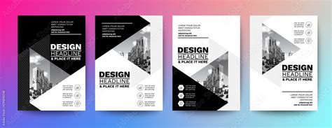 black and white design template for poster flyer brochure cover ...