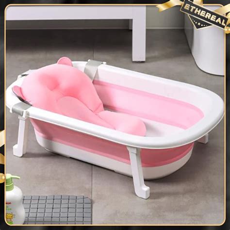 2PCS/SET Baby Bathtub Foldable Pink&Blue Bathtub&Bathmat For Kids ...