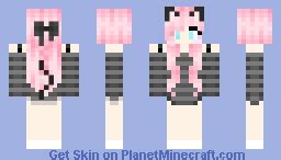 Pink Cat Girl Minecraft Skin