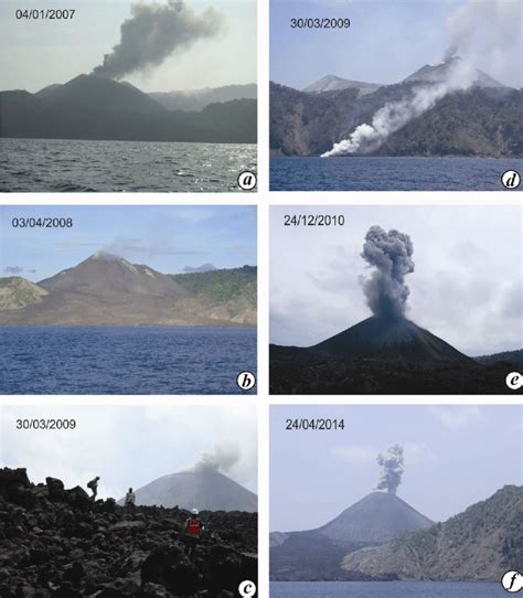 a-f. Photographs showing a timeline of eruptions of the Barren Island... | Download Scientific ...