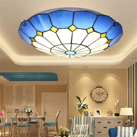 Tiffany Ceiling Lamp European Living Room Restaurant Stained Glass ...