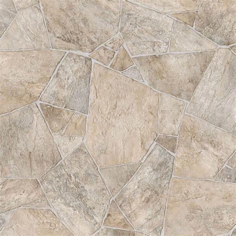 TrafficMASTER Broken Stone Beige 13.2 ft. Wide x Your Choice Length Residential Vinyl Sheet ...