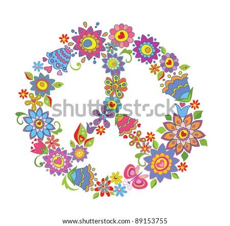 Peace Flower Symbol Stock Vector Illustration 89153755 : Shutterstock