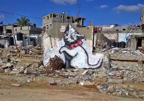 Banksy Sneaks Into Gaza To Create Controversial Street Art | Bored Panda