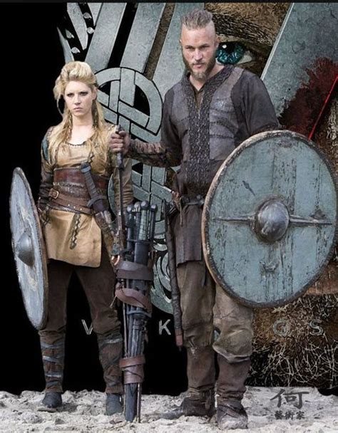 Vikings tv show season 1 ragnar and lagertha costumes with bonus hair ...