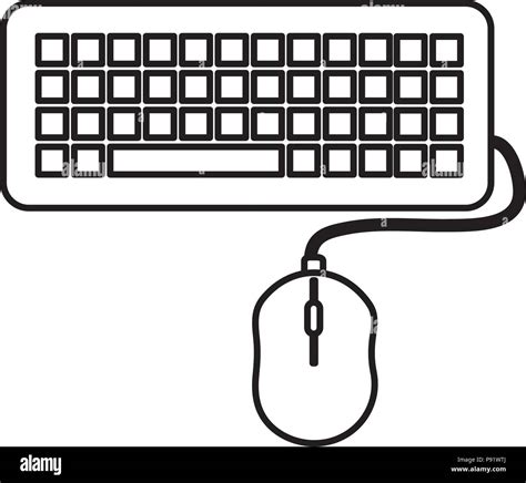 computer keyboard and mouse vector illustration design Stock Vector ...