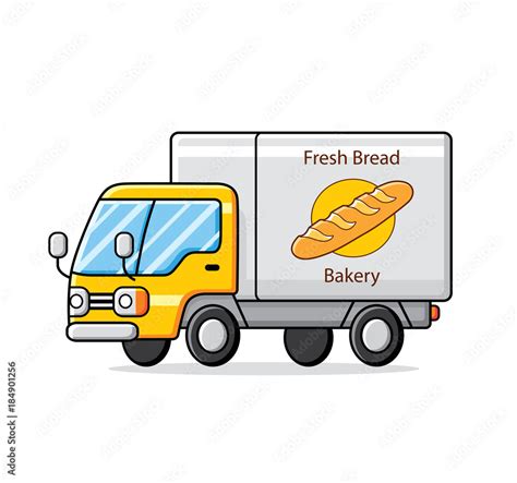 Bakery truck isolated. Fresh bread delivery. Stock Vector | Adobe Stock