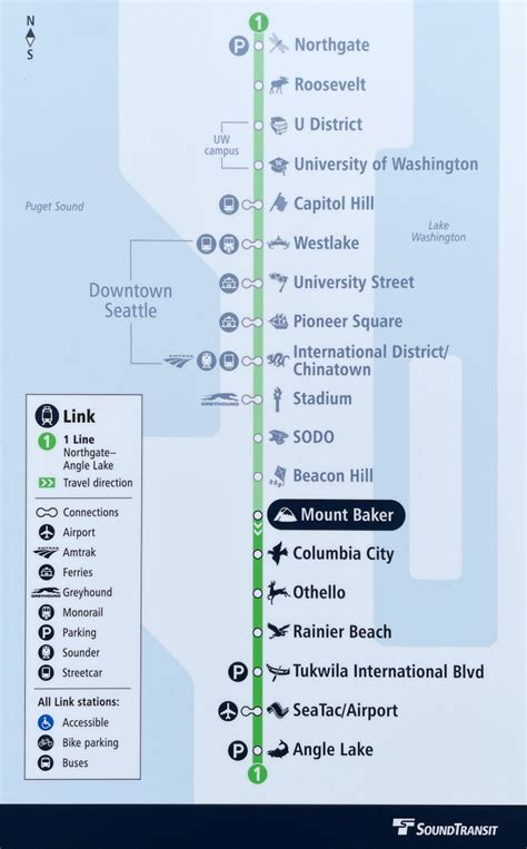 Transit Maps: Submission – Official Map: Sound Transit Link Northgate Extension Line Map, 2021