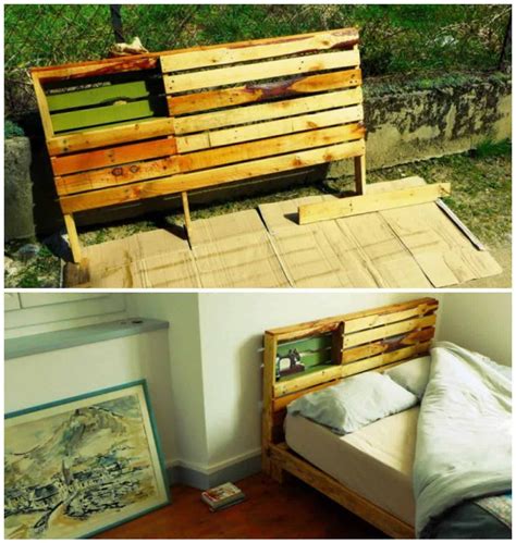 New Pallet Bed Frame & Headboard for Our New Home • 1001 Pallets | Bed frame and headboard ...
