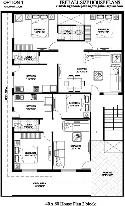 3bhk 40 x 60 house plans | 40 x 60 house plans east facing