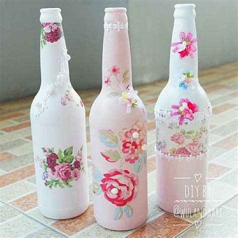 bottle decoupage shabbychic | Bottles decoration, Decoupage, Bottle