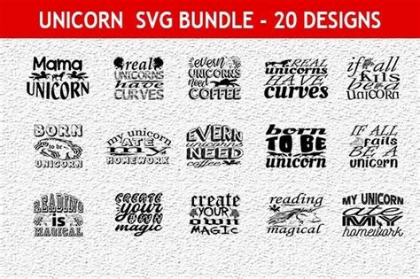 Unicorn 20 Quotes Designs Bundle Graphic by Mou_graphics · Creative Fabrica