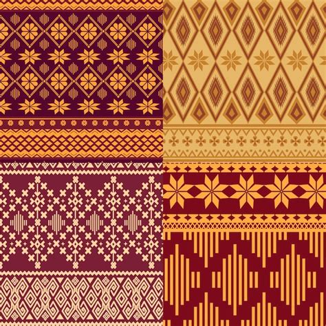 Premium Vector | Songket pattern collection