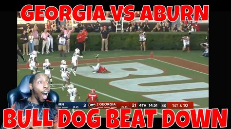 #2 GEORGIA VS AUBURN COLLEGE FOOTBALL HIGHLIGHTS REACTION - YouTube