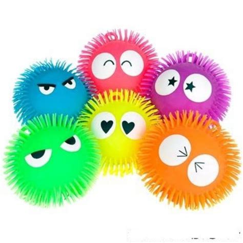 9" Big Eye Puffer Ball | PartyGlowz.com | Big eyes, Puffer, Rubber texture