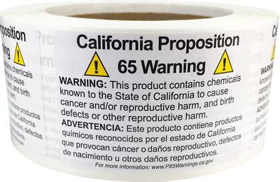 California Proposition 65 Warning Labels 2 x 3 Inch Rectangle 500 ...