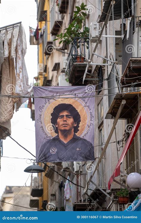 Image of Diego Armando Maradona Ideolo of Napoli in the Historic Center ...