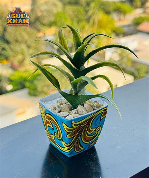 Indoor Flower Pot Design 13 (Handpainted) - Gul Khan Truck Art