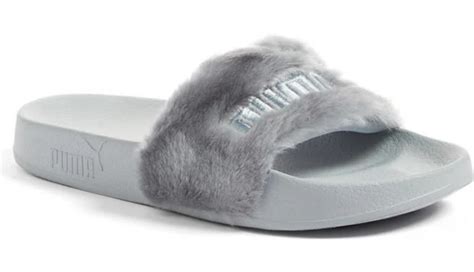 Ladies PUMA Leadcat Fenty Fur Slide Sandals