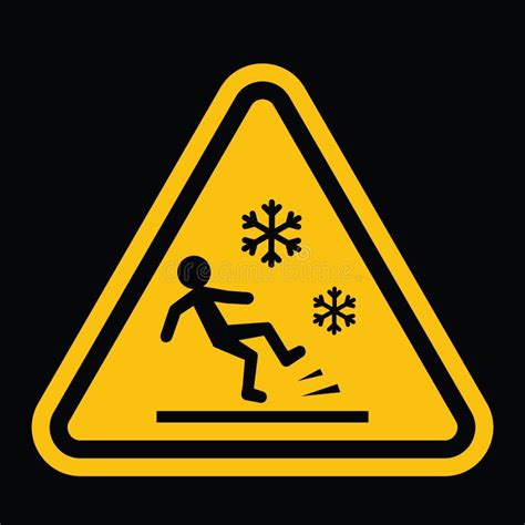 Slippery ice warning sign stock illustration. Illustration of banner ...