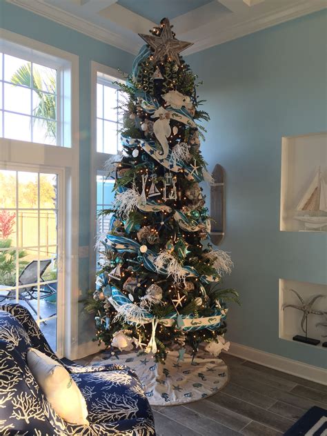 Beach themed Christmas tree. Myrtle Beach, SC Decorated by Lorraine Musso | Christmas tree ...