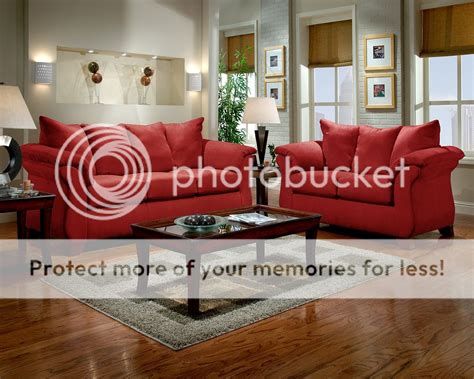 Modern Red Fabric Sofa & LoveSeat Casual Living Room Furniture Set 6700 Redbrick | eBay