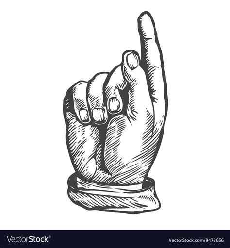 Hand Pointing Up Royalty Free Vector Image - VectorStock