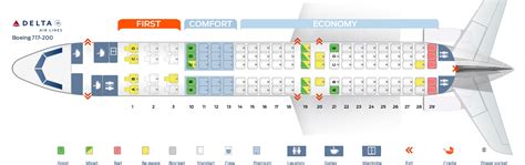 Seat map Boeing 717-200 Delta Airlines. Best seats in plane