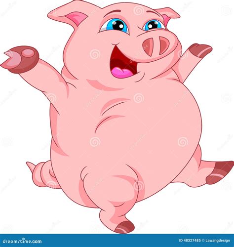 Cute pig cartoon stock vector. Illustration of adorable - 48327485