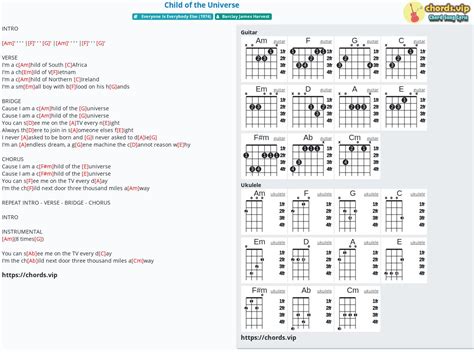 Chord: Child of the Universe - Barclay James Harvest - tab, song lyric ...