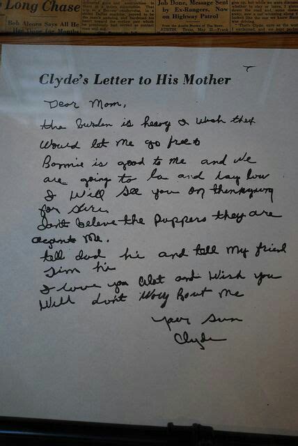 Clyde's Letter To Mom | Bonnie and clyde photos, Bonnie parker, Bonnie ...