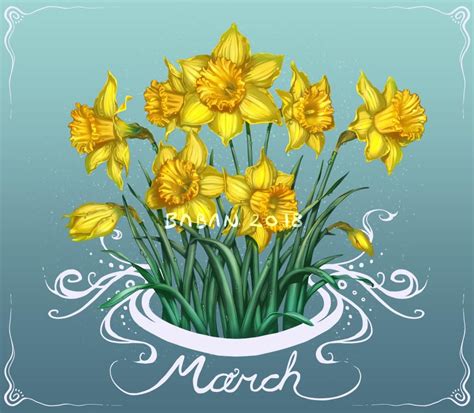 March Daffodils by BabaKinkin Zodiac Art, Zodiac Signs, Pansies, Daffodils, 8th Of March ...