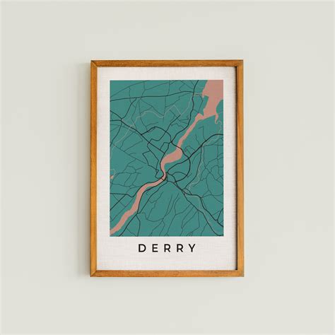 Colourful Derry City Map Print - Noop