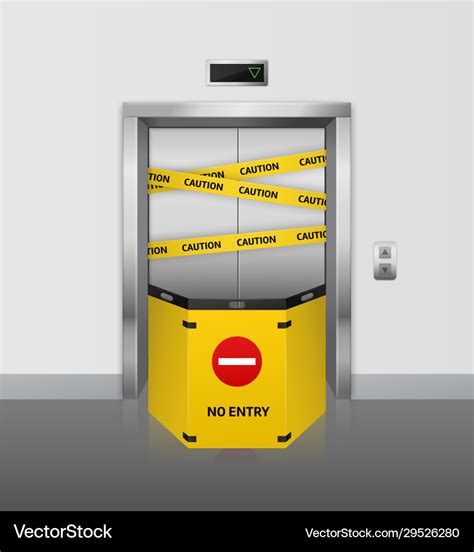 Broken elevator realistic broken lift closed for Vector Image