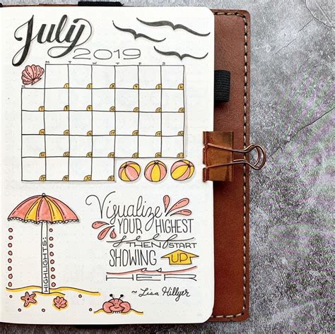 30+ July Bullet Journals - Enjoy the Summer Weather | LittleCoffeeFox