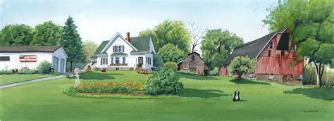 Watercolor Farm Painting | Custom Watercolor Portrait